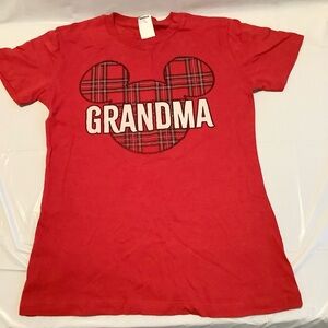 Red Tee Shirt with Plaid Design for Grandma #26